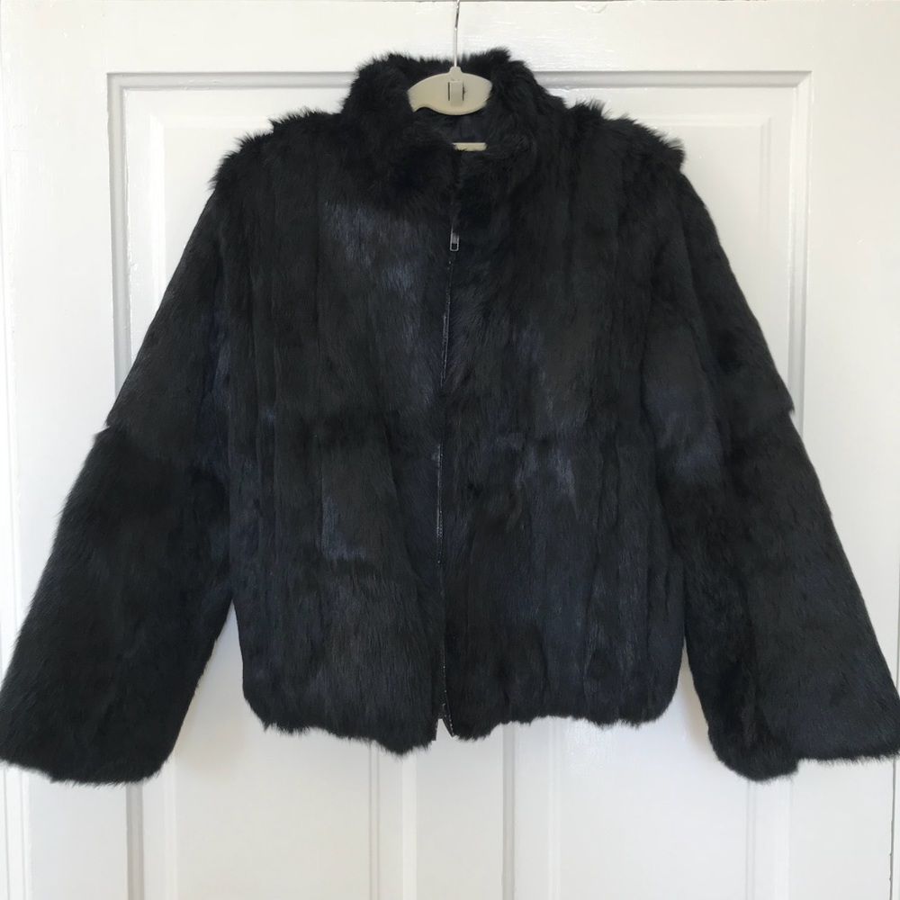 SOLD   Amazing! Black Rabbit Fur Coat